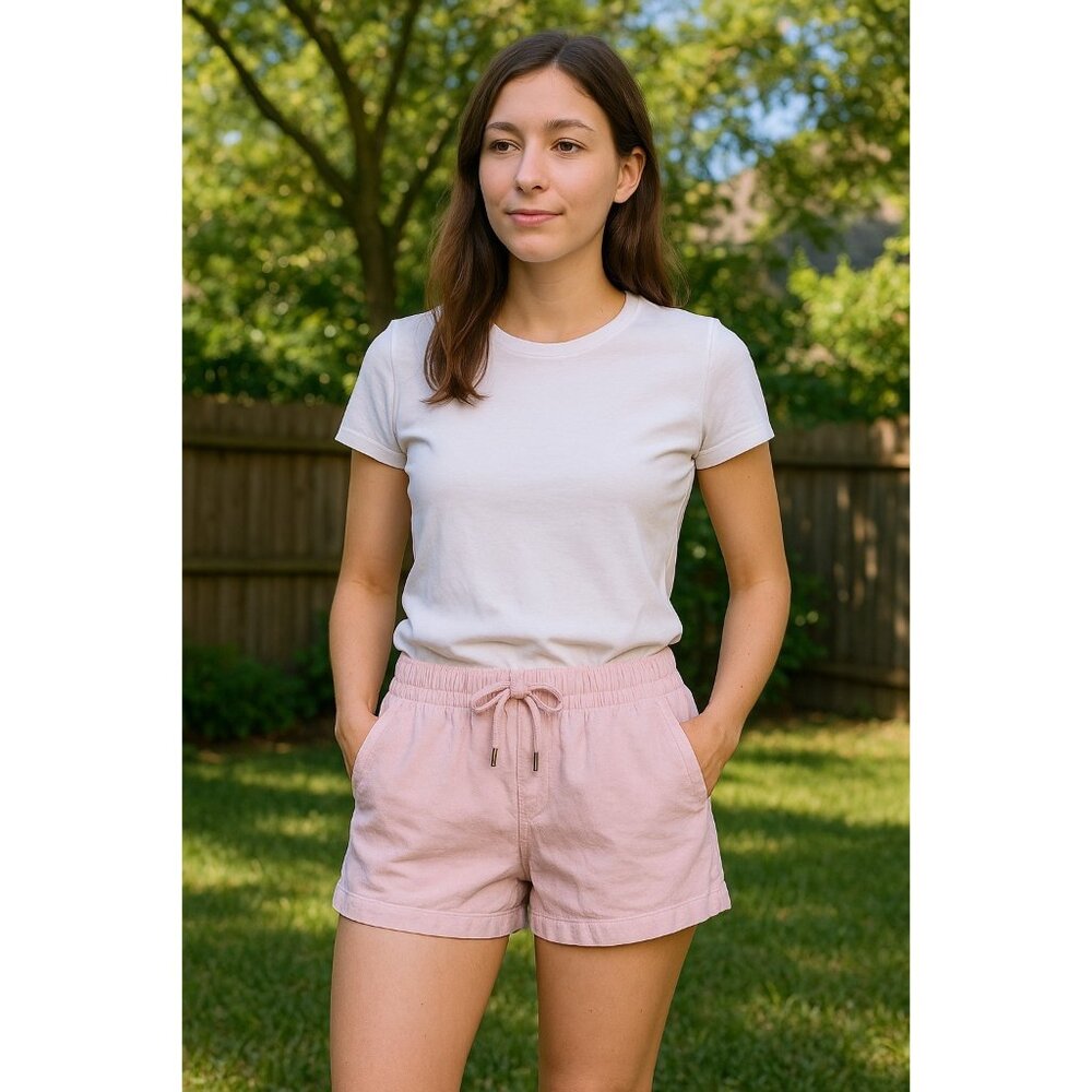 Gap Purple Linen Blend Pull On Shorts Size XS Pockets
